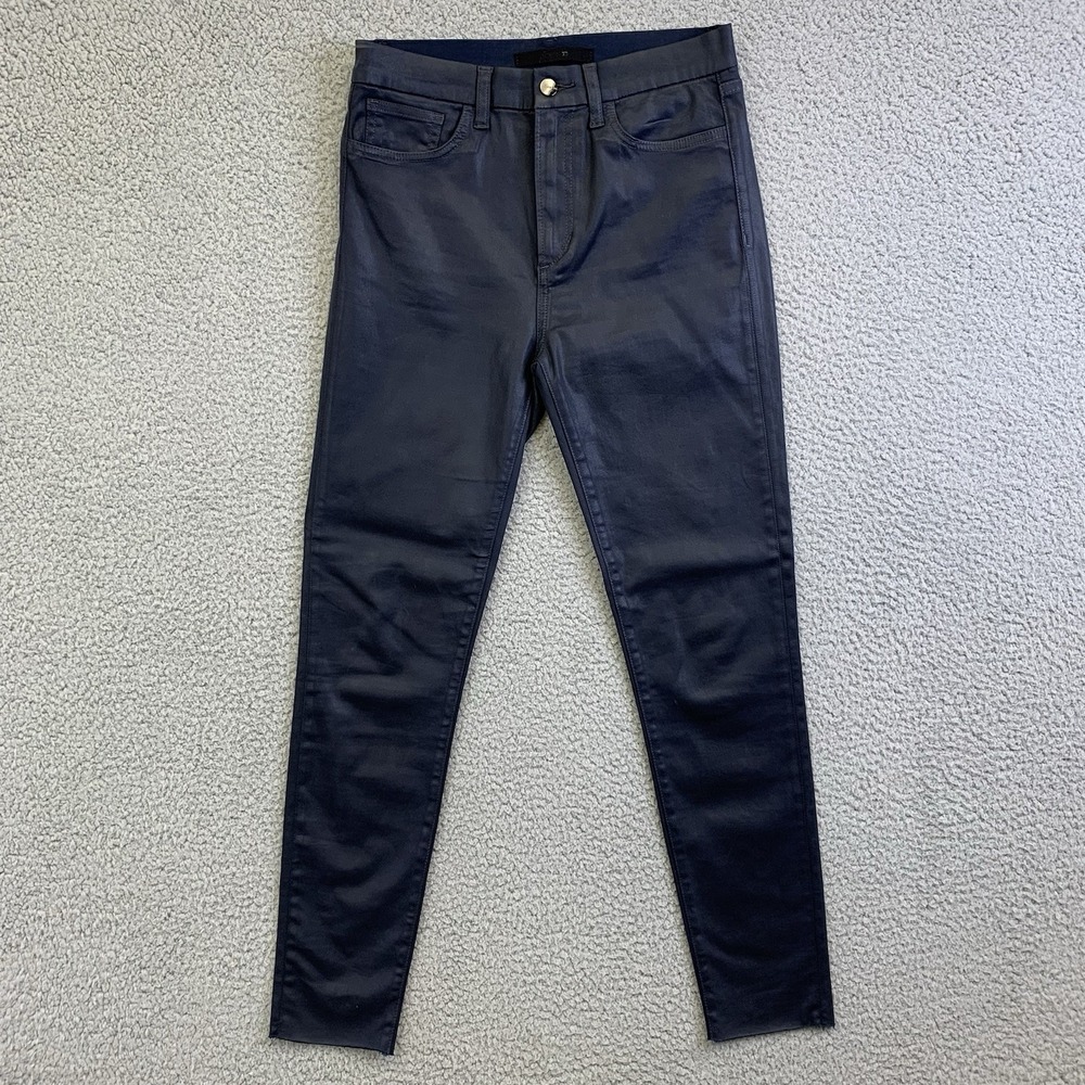 Joes Jeans The Charlie Womens Sz 29 Coated High Rise Stretch Black Skinny 28x27